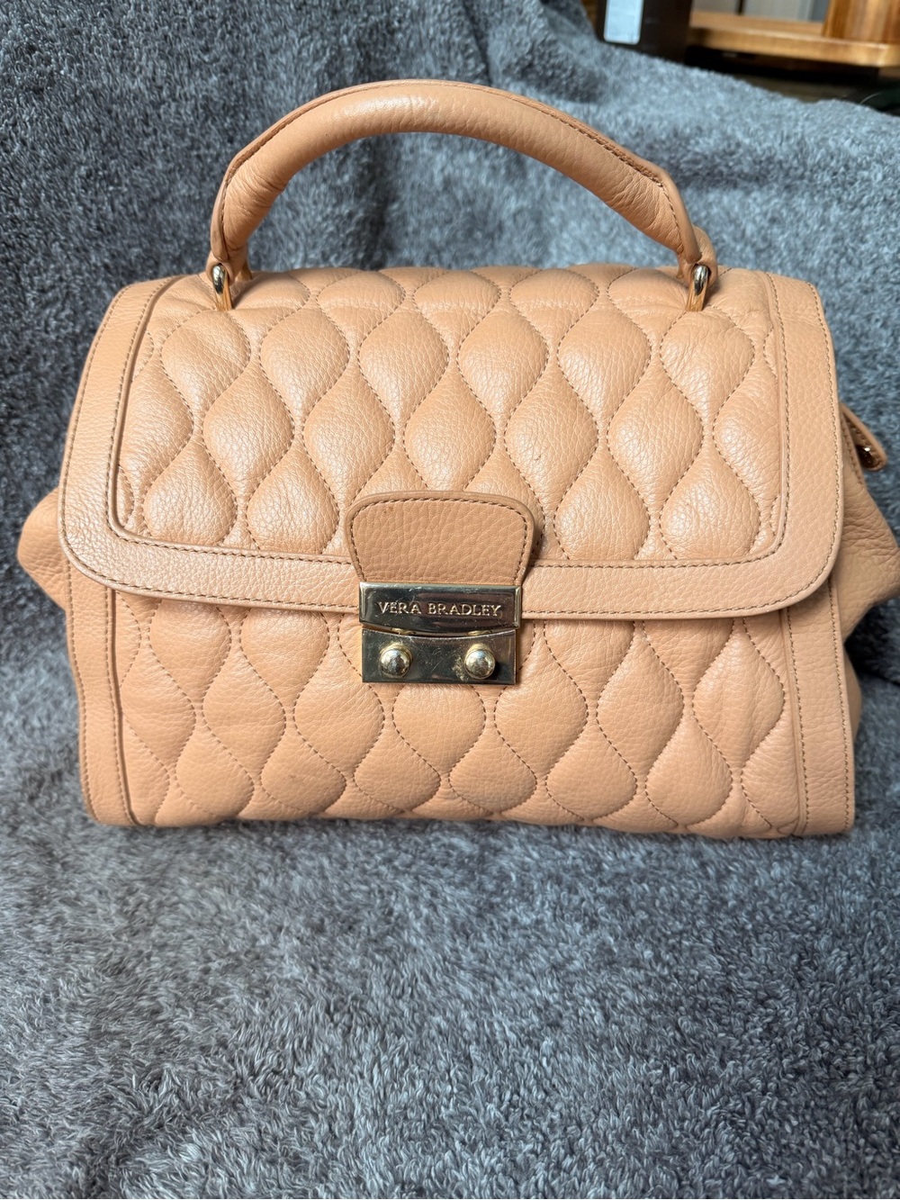 Vera Bradley Quilted Top-Handle Satchel in Nude